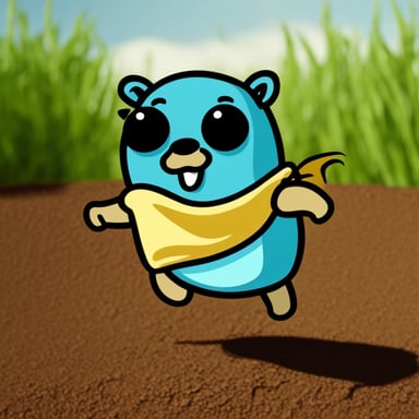 Go blue gopher walking over the earth.