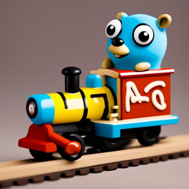 Go Blue Gopher as a tchu tchu train.
