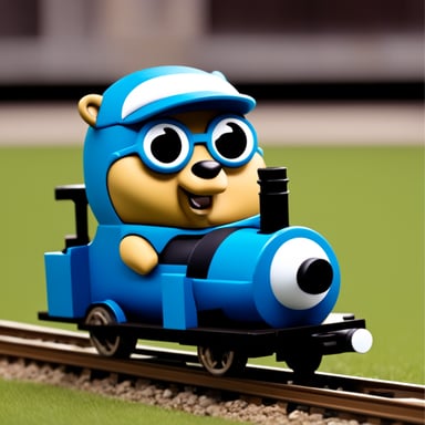 Go Blue Gopher as a tchu tchu train.