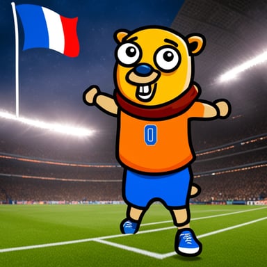 Go Blue Gopher supporting the Dutch national team.