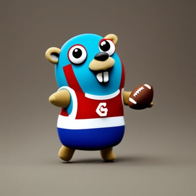 Go Blue Gopher with Dutch football jersey