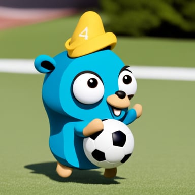 Go Blue Gopher like Messi doing a flick with a football.