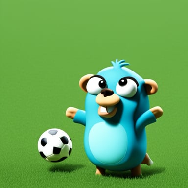 Go Blue Gopher like Messi doing a flick with a football.