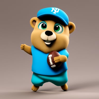 Go Blue Gopher like Messi doing a flick with a football.