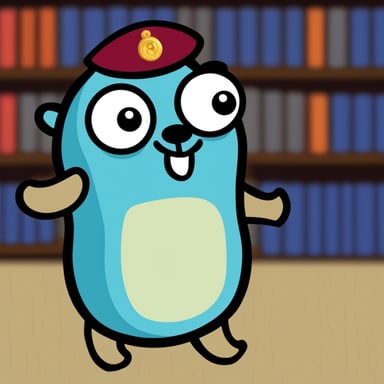 Go Blue Gopher wearing a fez
