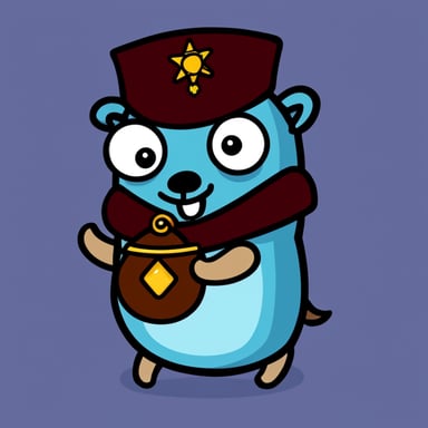 Go Blue Gopher wearing a fez