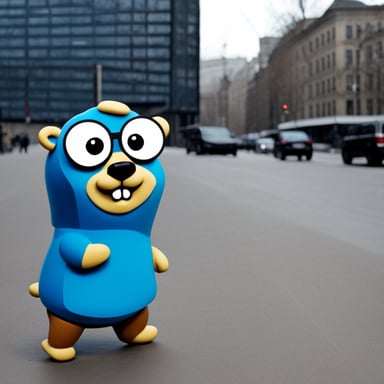 Go Blue Gopher as techno gopher in Berlin.