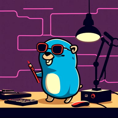 Go Blue Gopher as techno gopher in Berlin.