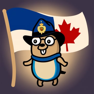 Go Blue Gopher as a Canadian gopher in an RCMP uniform