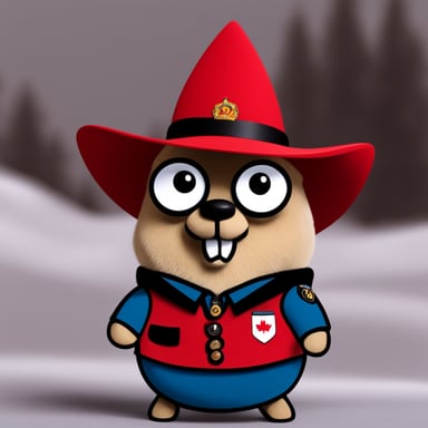 Go Blue Gopher as a Canadian gopher in an RCMP uniform