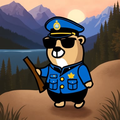 Go Blue Gopher as a Canadian gopher in an RCMP uniform