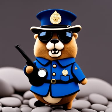 Go Blue Gopher as a Canadian gopher in an RCMP uniform