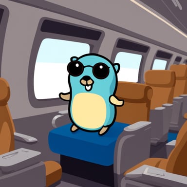 Go Blue Gopher sitting on top of an airplane.