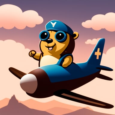 Go Blue Gopher sitting on top of an airplane.