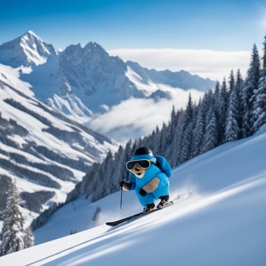 Go Blue Gopher skiing in Austria.