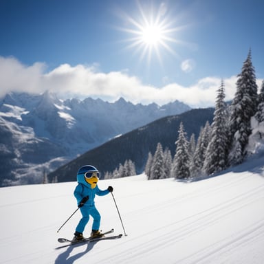 Go Blue Gopher skiing in Austria.