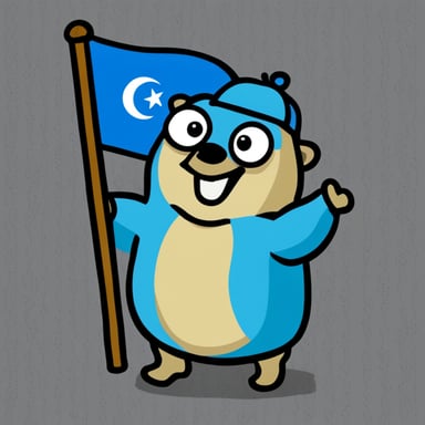 A go blue gopher waving a Moroccan flag.