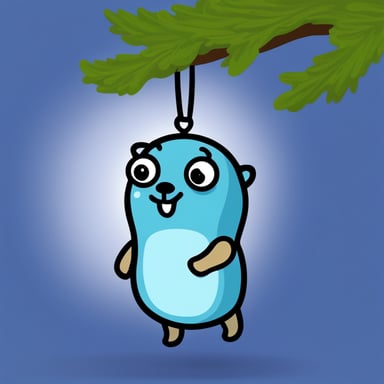 Go Blue Gopher hanging from the tree.