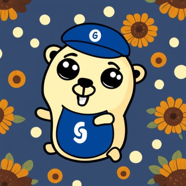 Go Blue Gopher painting in the French style.