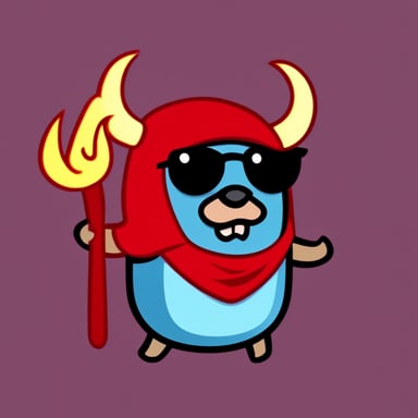 Go Blue Gopher as the Red Devil with horns.