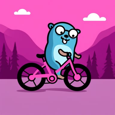 Go Blue Gopher on a pink bike.