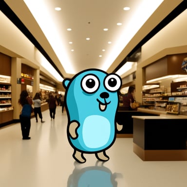 Go Blue Gopher goes to the mall.