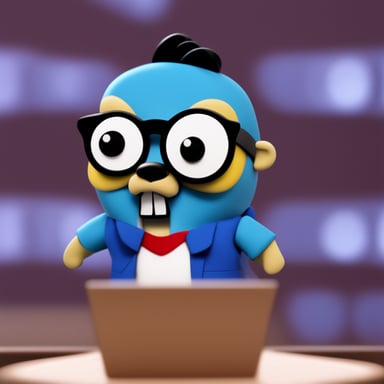 Angry go blue gopher as the hackerman meme