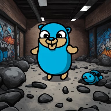 Go Blue Gopher in the graffiti style.
