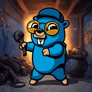 Go Blue Gopher in the graffiti style.