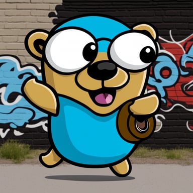 Go Blue Gopher in the graffiti style.