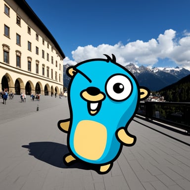 Go Blue Gopher enjoys a happy day in Innsbruck.