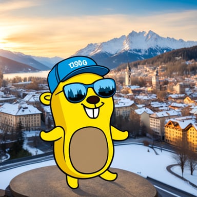 Go Blue Gopher enjoys a happy day in Innsbruck.