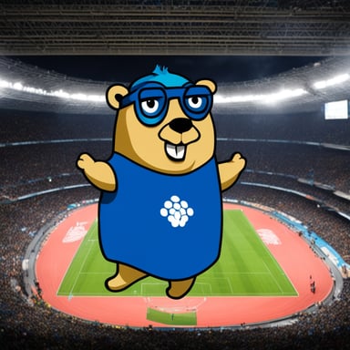 Go Blue Gopher at Euro 2024 football in Berlin.