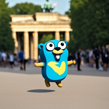 Go Blue Gopher at Euro 2024 football in Berlin.