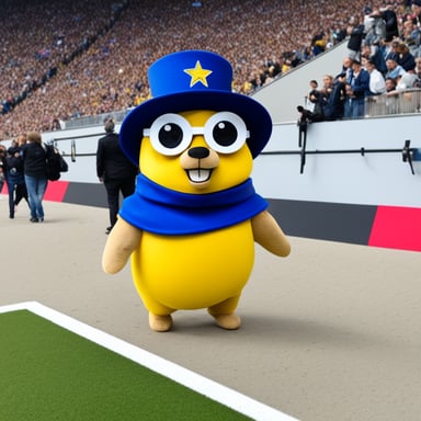 Go Blue Gopher at the Berlin Euro 2024 football game.