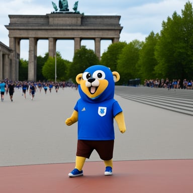 Go Blue Gopher at the Berlin Euro 2024 football game.
