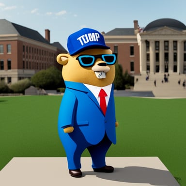 Go blue gopher as Donald Trump