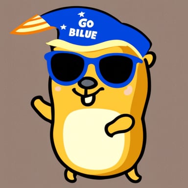 Go blue gopher as Donald Trump