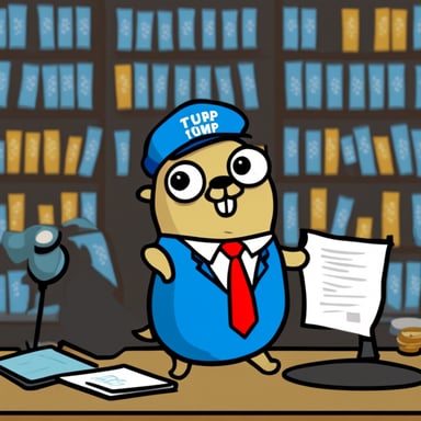 Go blue gopher as Donald Trump