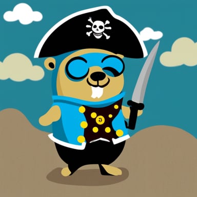 Go blue gopher as a pirate.