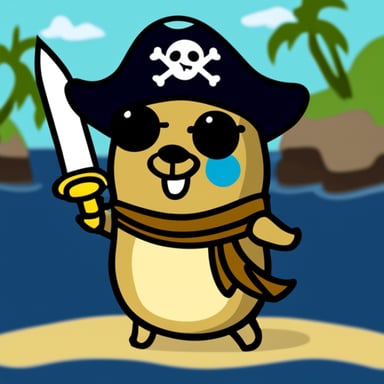 Go blue gopher as a pirate.