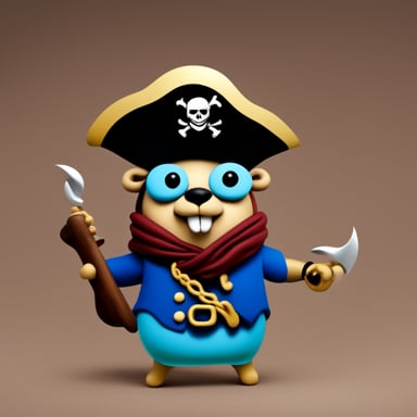 Go blue gopher as a pirate.