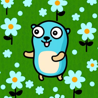 Go Blue Gopher in flowers