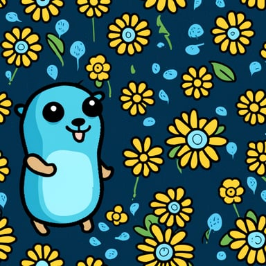 Go Blue Gopher in flowers