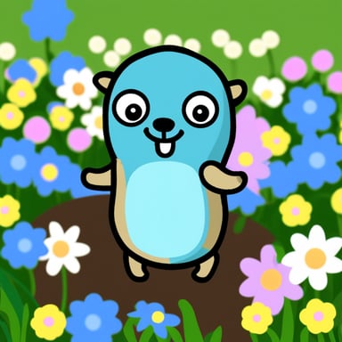 Go Blue Gopher in flowers