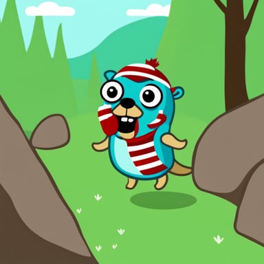 Go Blue Gopher wearing a football shirt with red and white vertical stripes.