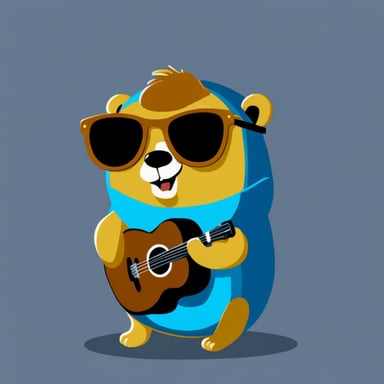 Cool Go Blue Gopher in sunglasses with bear