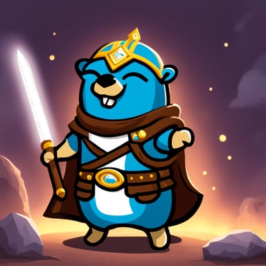 Go blue gopher as Paladin gopher
