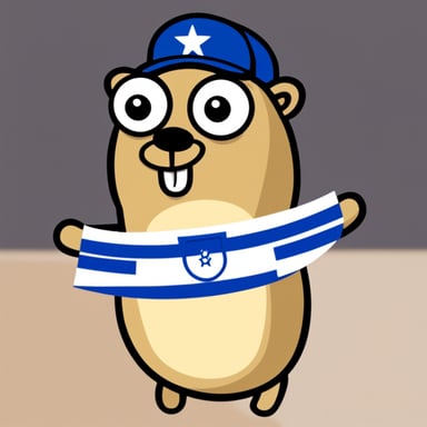 Go blue gopher as Israeli flag gopher.