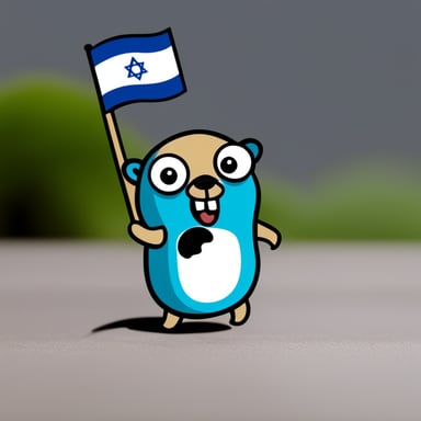 Go blue gopher as Israeli flag gopher.